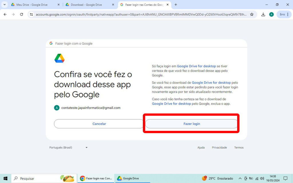 Google Drive no Computador  Login