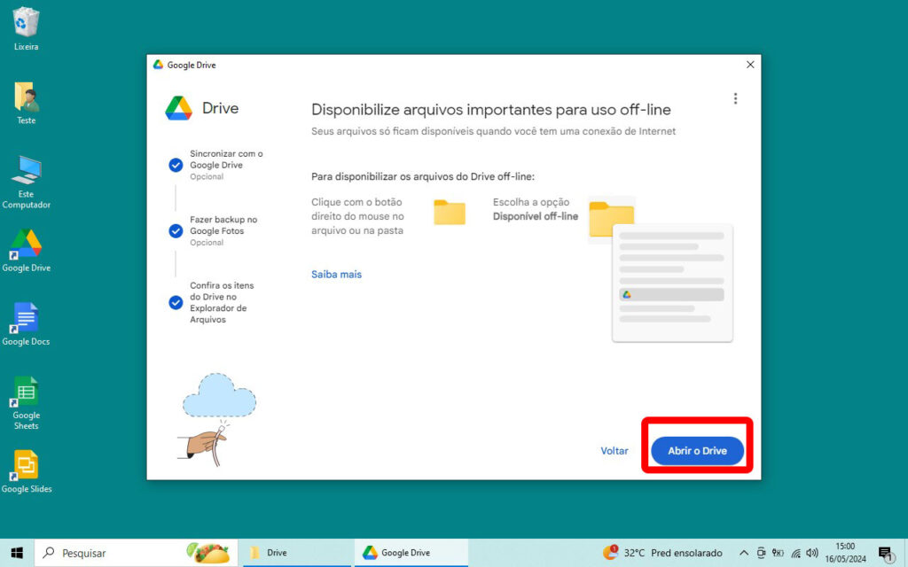 Google Drive no Computador Abrir